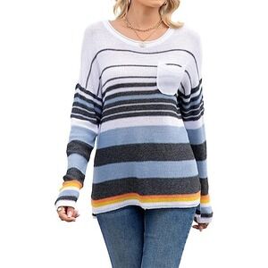 Levaca Women's Fall Long Sleeve Side Split Loose Blouses Casual Pullover Tunic L